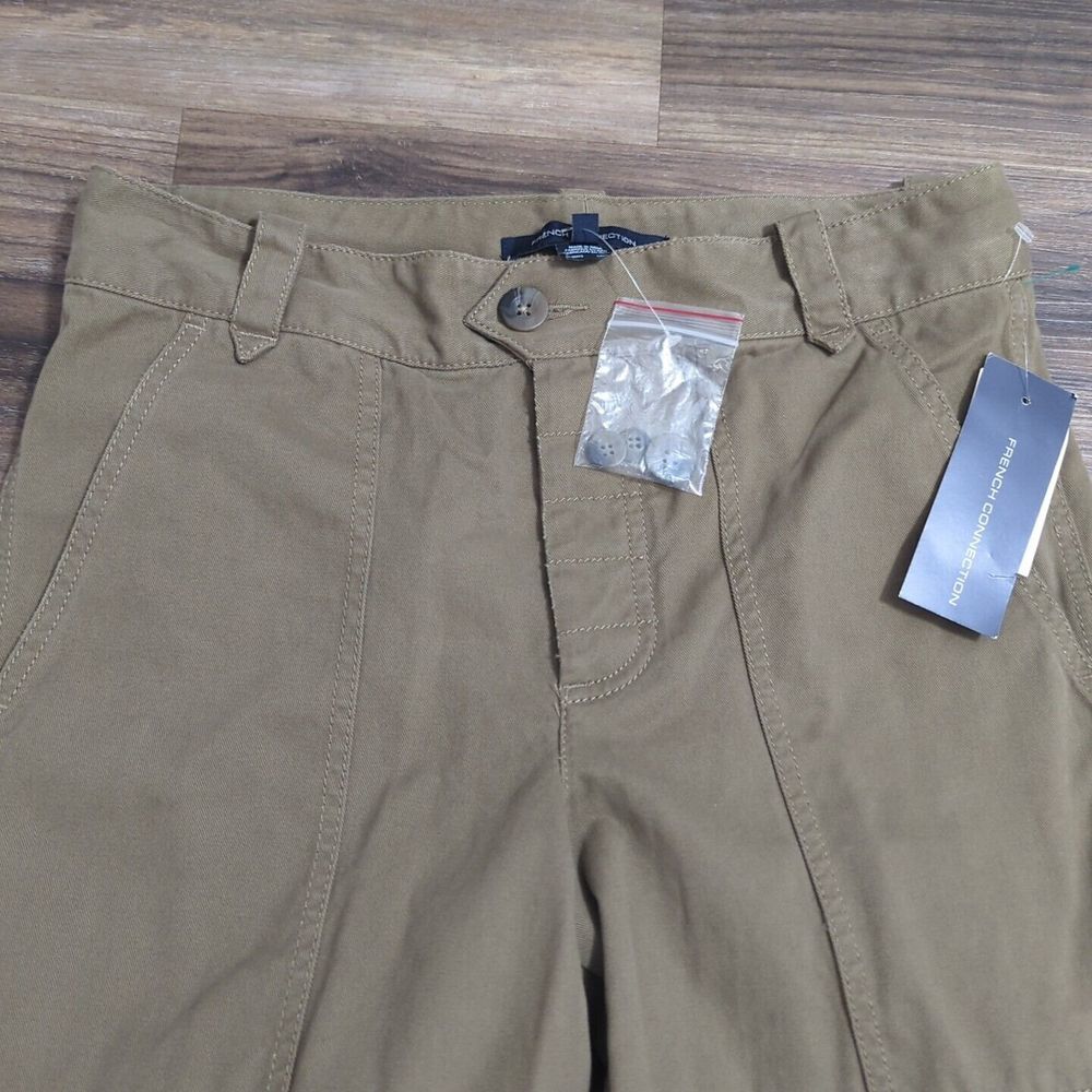 French Connection 4x30" Khaki Military Green Utility Ankle Pants pckt flaps. B6B